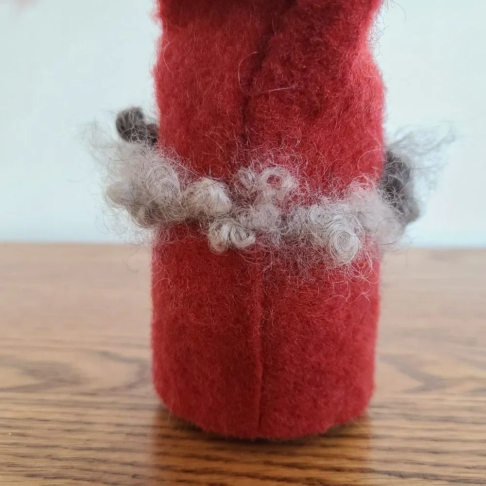 Handmade Sweden Larssons Tra Wood & Felt Christmas Tyko Santa Gnome Elf Figurine